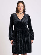 Embossed velvet dress