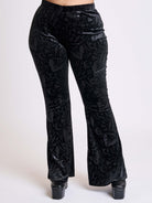 Embossed Velvet Flared Legging