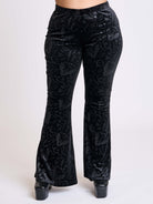 Embossed Velvet Flared Legging