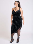 Embossed Velvet Cocktail Dress