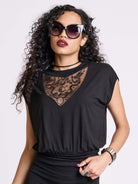 EMBROIDERED SNAKE BLOUSON TOP