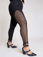 fishnet inset legging plus