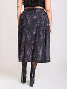 Floral Print Mesh Skirt