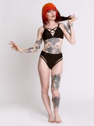 Fishnet Cut Out Swim Bottom