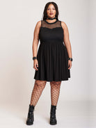 Black fishnet dress with pockets