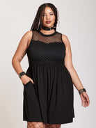 Black fishnet dress with pockets