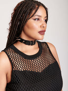 Black fishnet dress with pockets