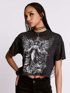 GOTHIC ANGEL CROPPED MINERAL WASH TEE
