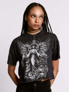 GOTHIC ANGEL CROPPED MINERAL WASH TEE