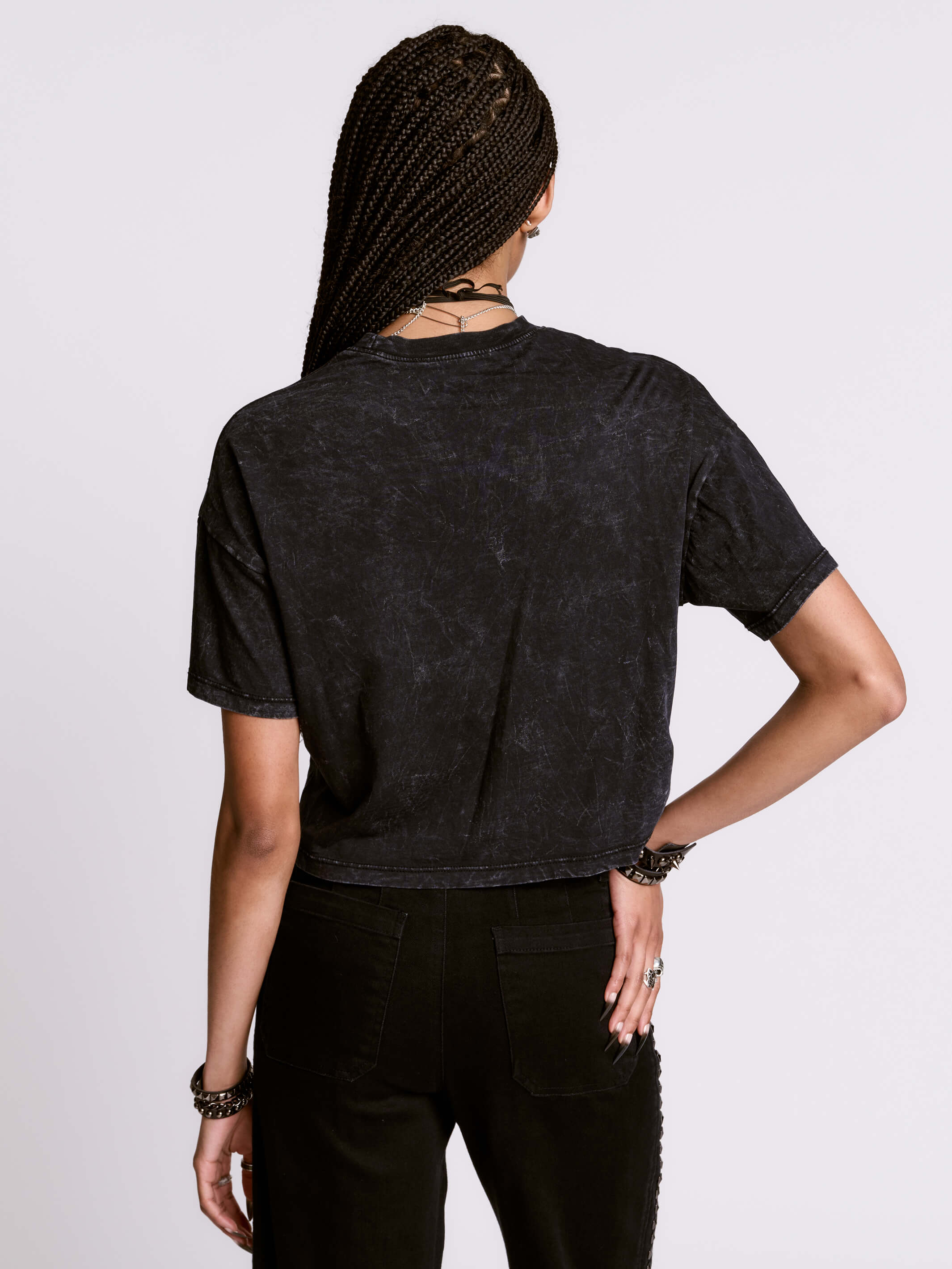 GOTHIC ANGEL CROPPED MINERAL WASH TEE