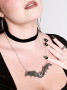Gothic bat necklace