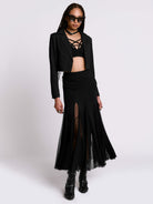 Lace Up Crop Blazer