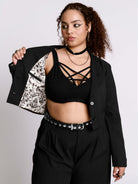 Lace Up Crop Blazer