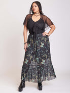 MAXI SKIRT WITH BUTTERFLY ALL OVER PRINT