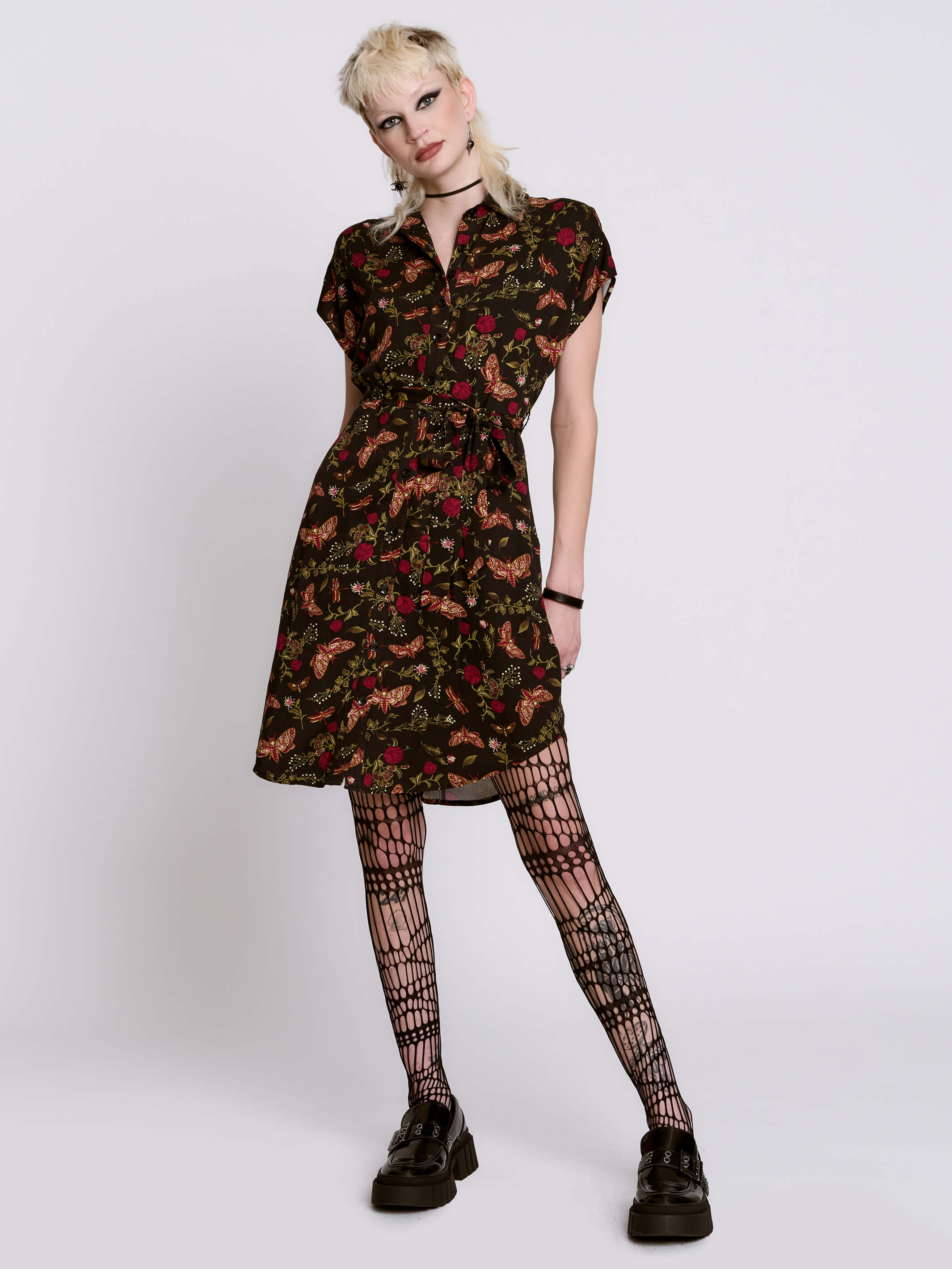Moth to the Flame Shirt Dress