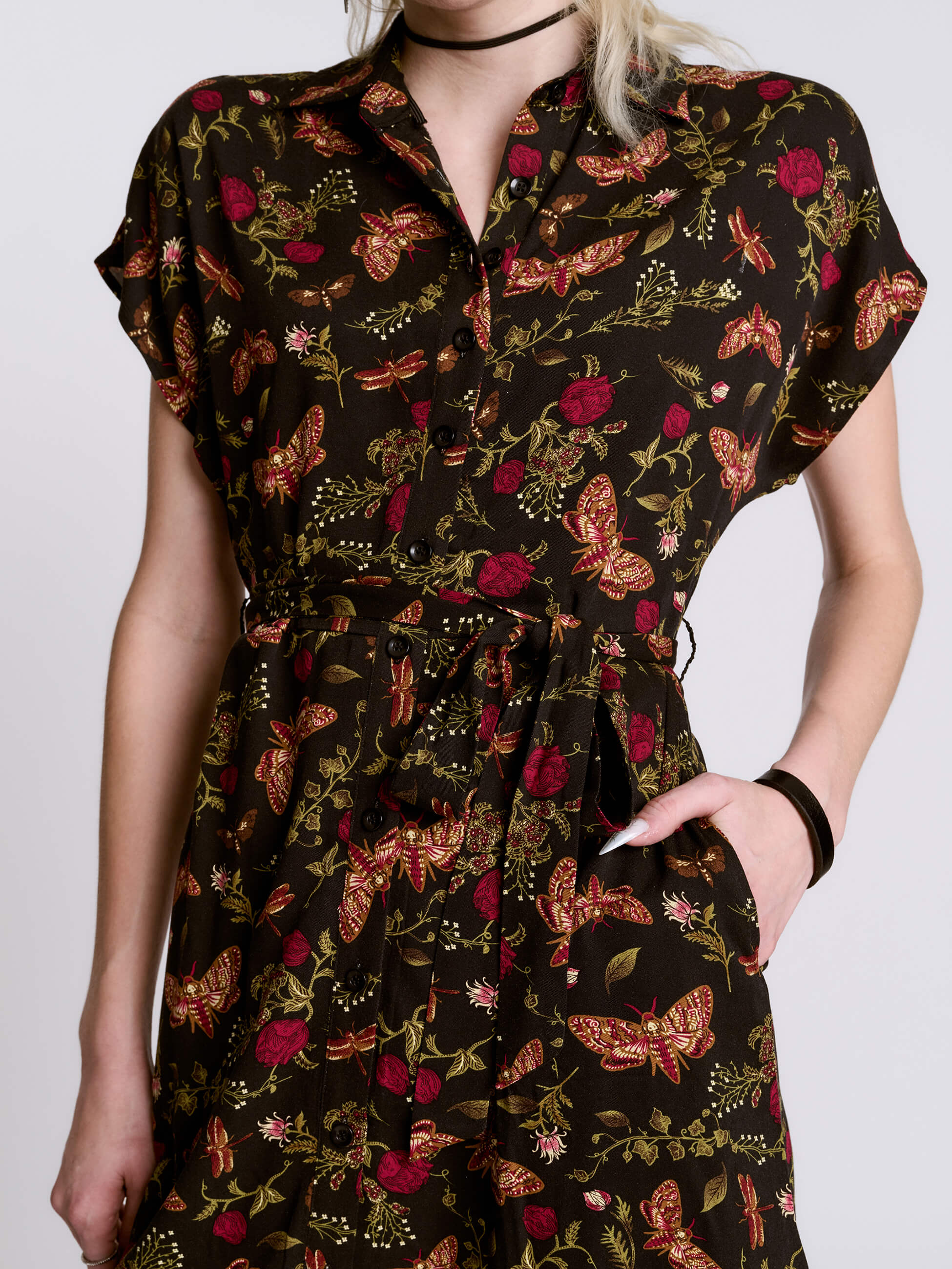 Moth to the Flame Shirt Dress