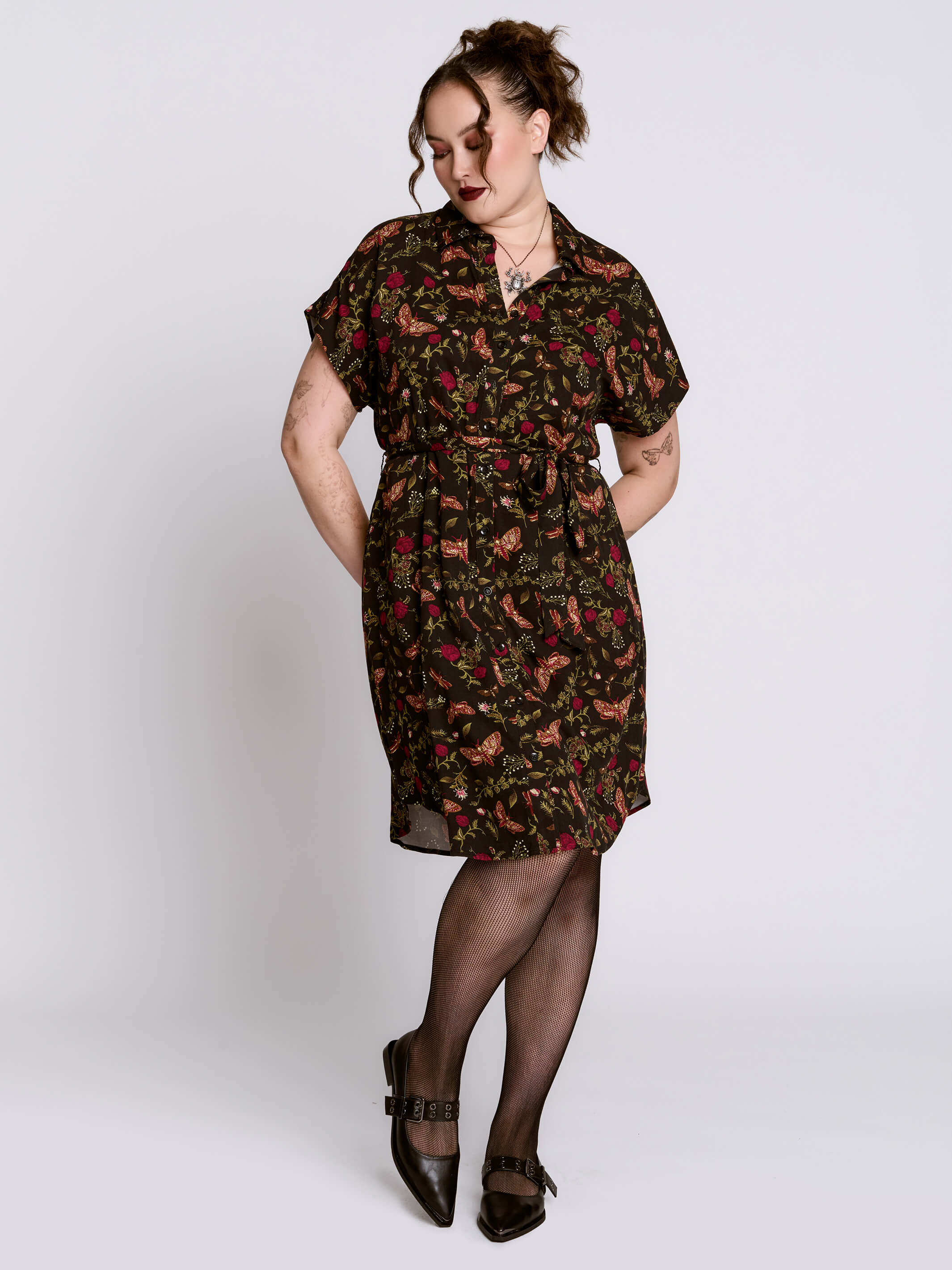 Moth to the Flame Shirt Dress