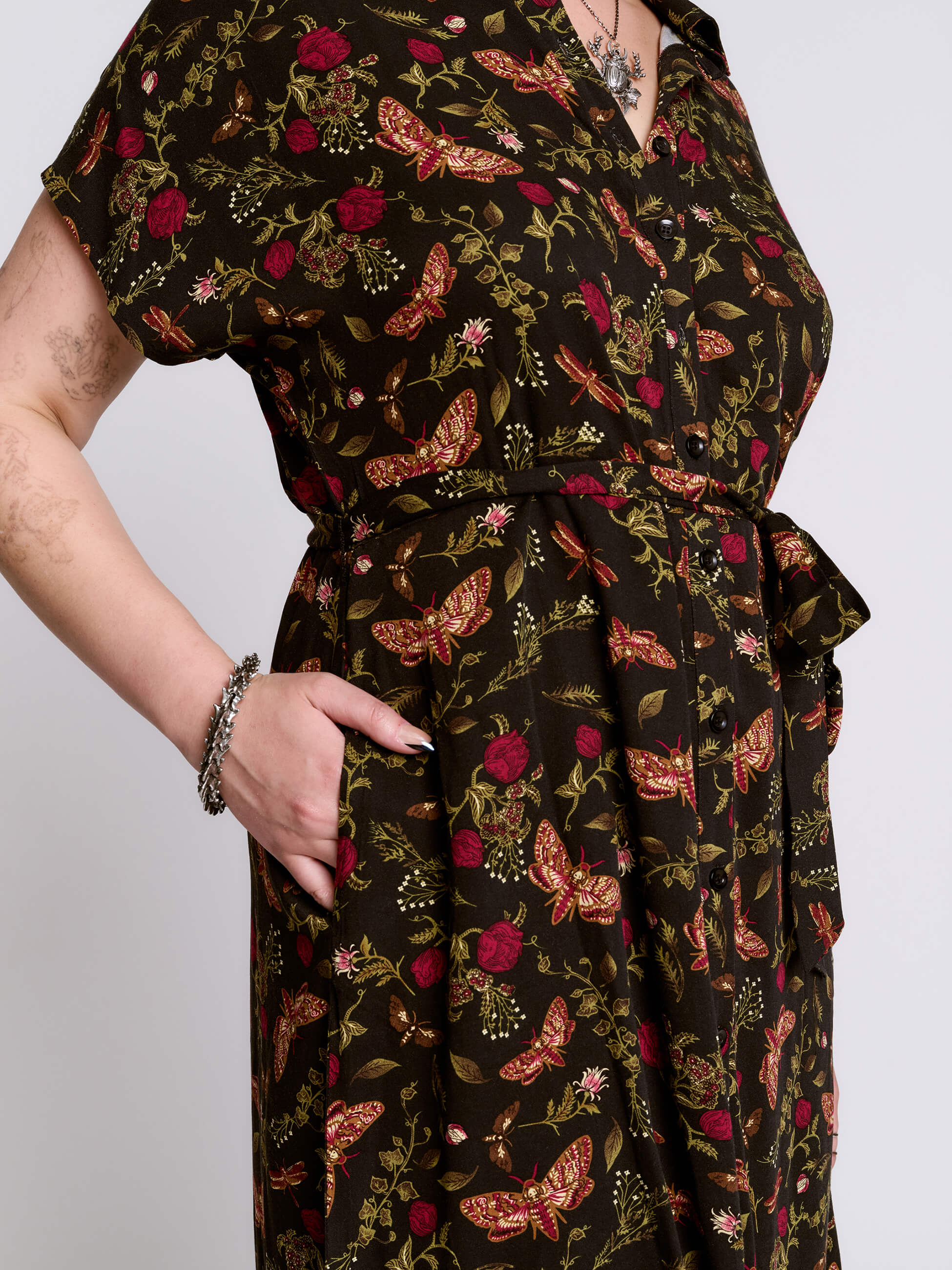 Moth to the Flame Shirt Dress