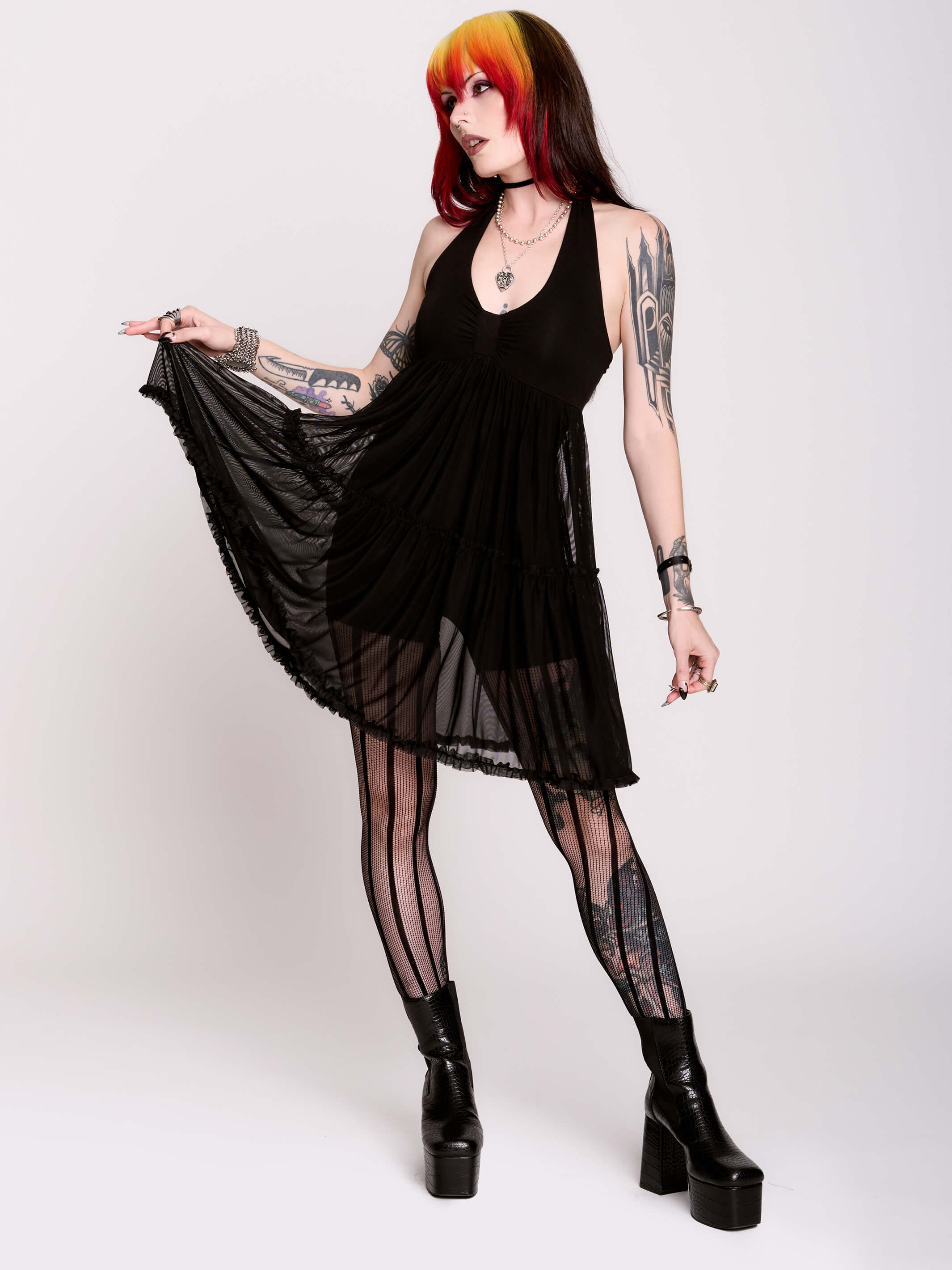 Mesh Babydoll Romper