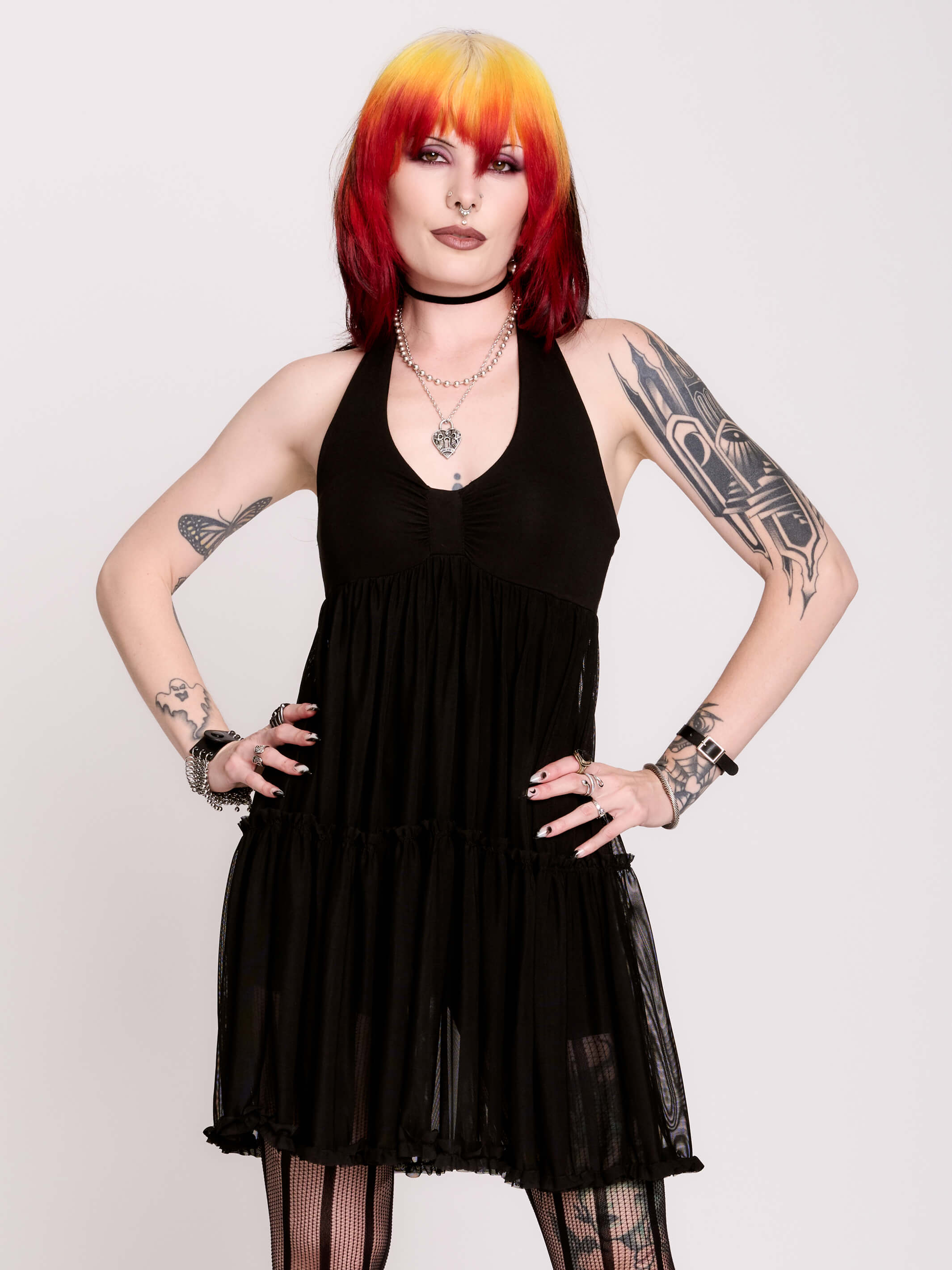 Mesh Babydoll Romper