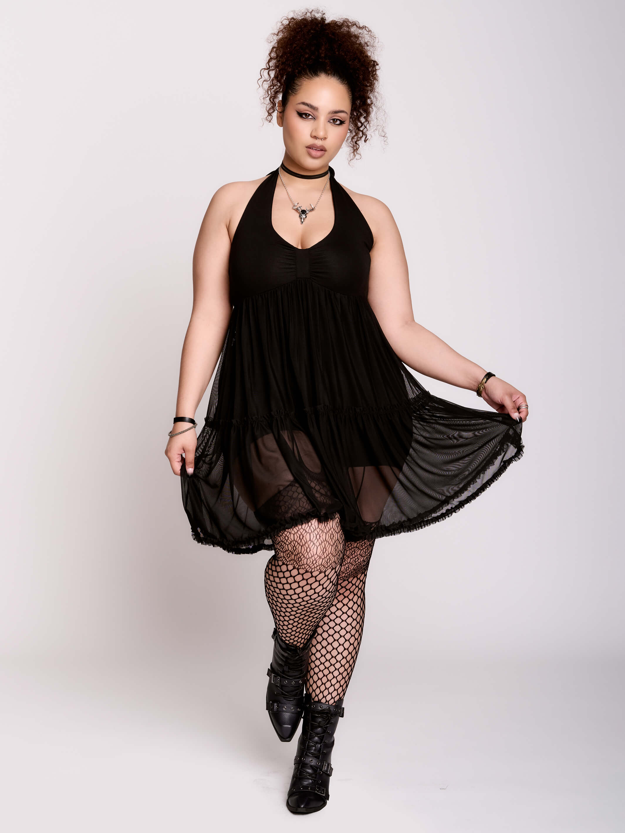 Mesh Babydoll Romper