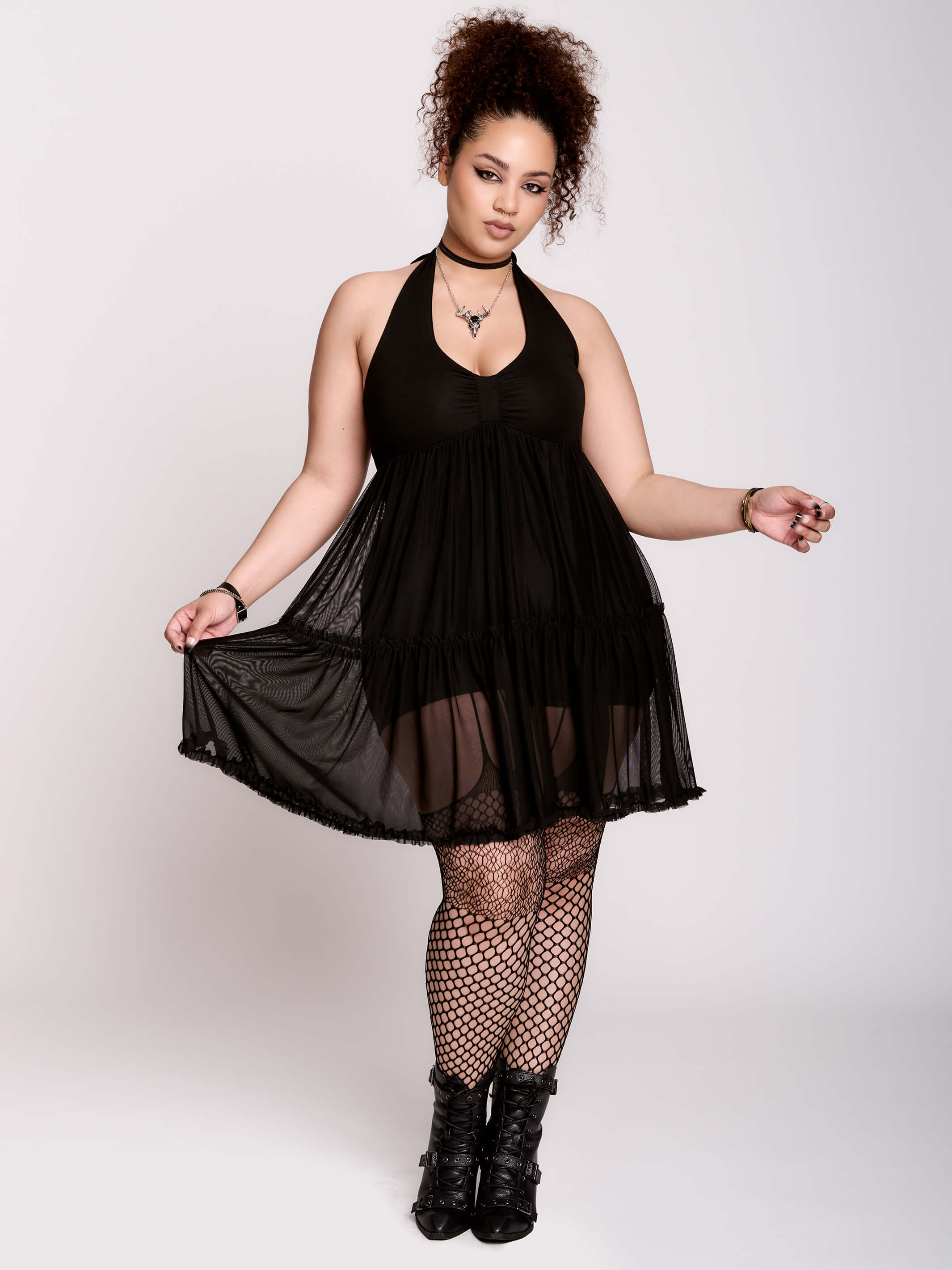 Mesh Babydoll Romper