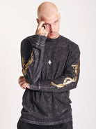 Mineral Wash Gold Dagger Long Sleeve