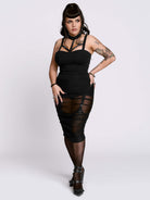MORTISHA GARTER MESH SKIRT