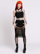 MORTISHA GARTER MESH SKIRT