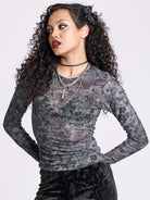 night blossom mesh goth shirt