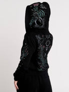Nocturnal garden cropped zip up hoodie