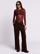 Oxblood Plaid Trouser