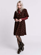 OXBLOOD PLAID CAPELET