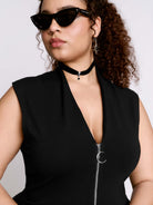 Zip Up Peplum Top