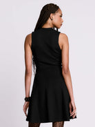 PONTE ZIP UP SKATER DRESS