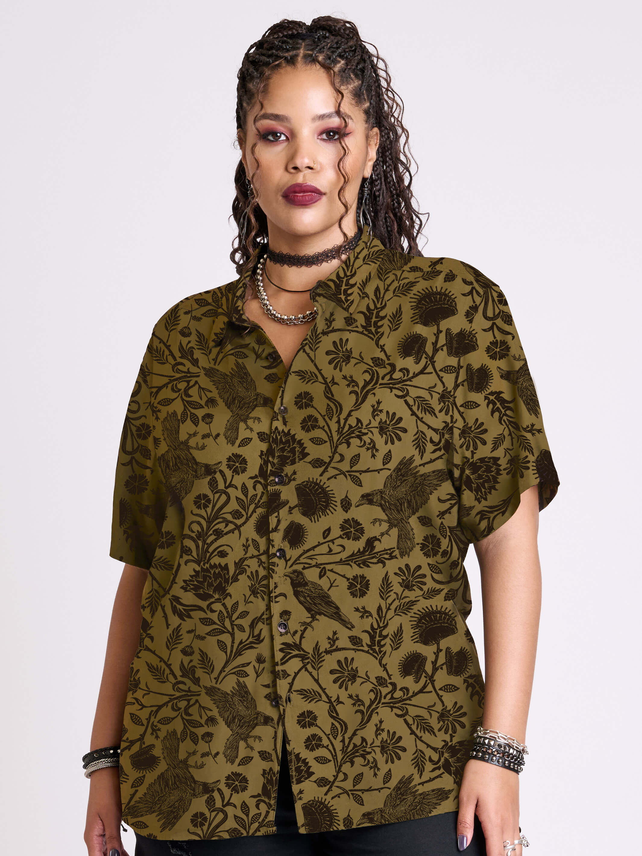 Raven Brocade Shirt