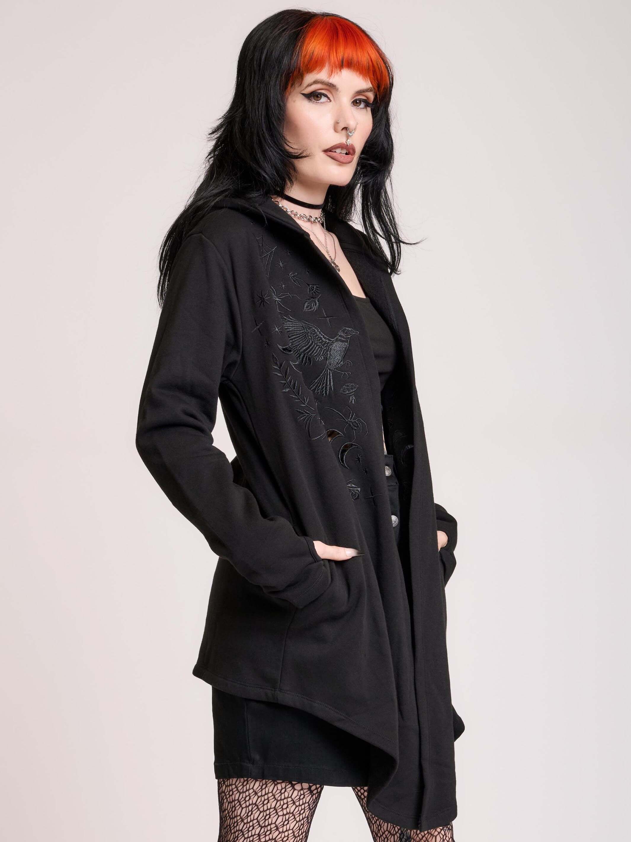 RAVEN EMBROIDERED CLOAK