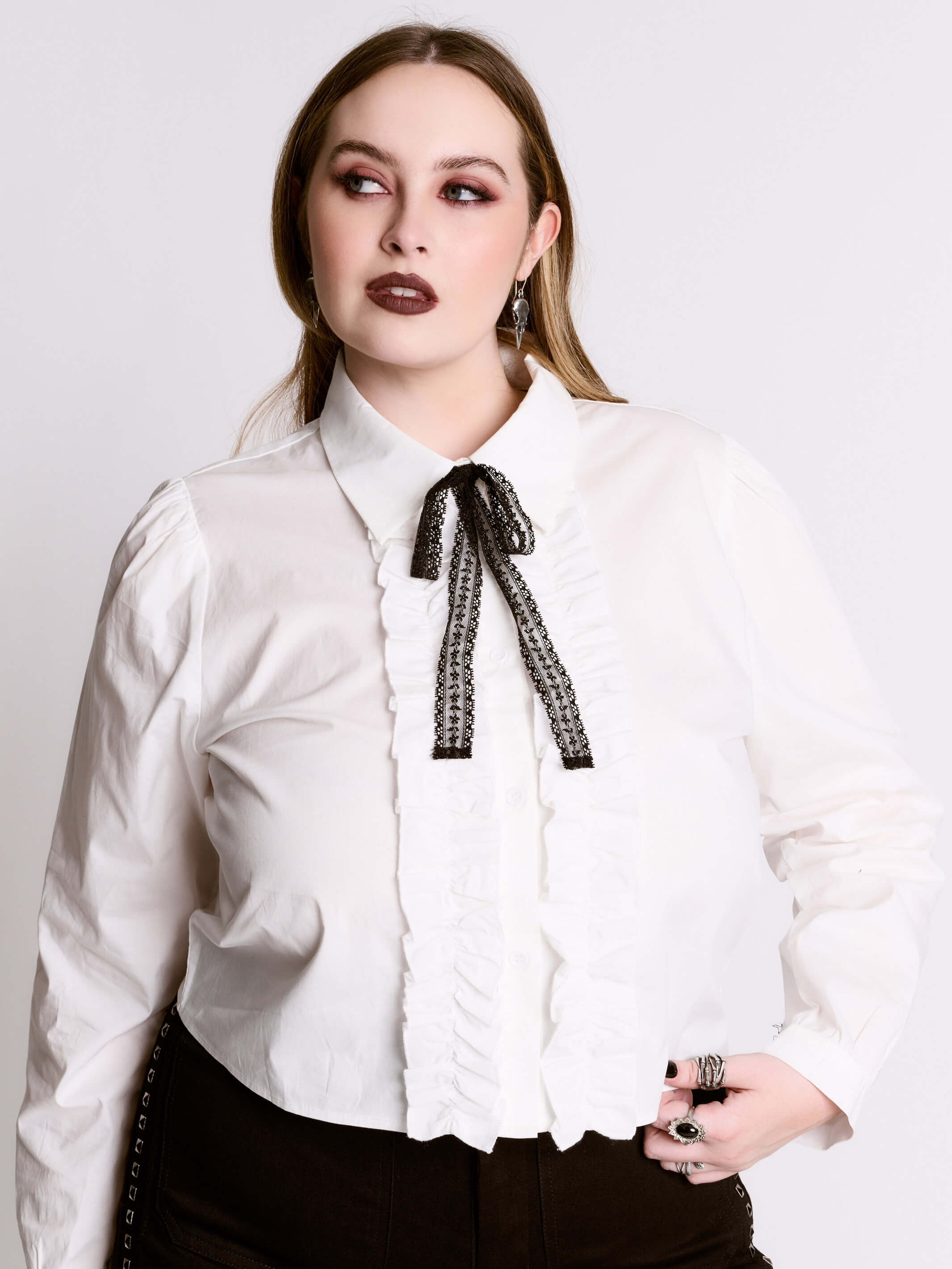 Cropped Ruffle Shirt