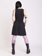 Scorpion embroidered dress with pockets