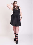 Scorpion embroidered dress with pockets