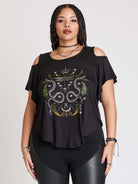 DRAGONFLY COLD SHOULDER TOP