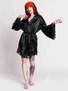Satin Bat Lace Robe