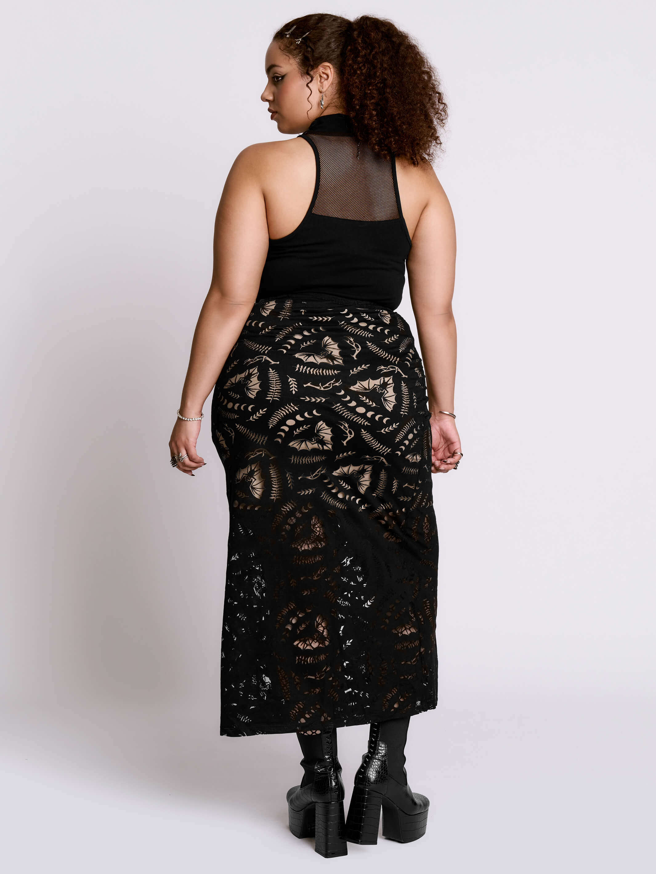 Scorned Bats Midi Skirt