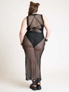 BLACK FISHNET DRESS