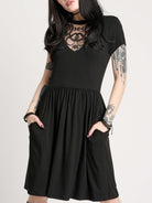 SKATER DRESS WITH SNAKE APPLIQUE