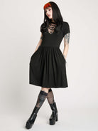 SKATER DRESS WITH SNAKE APPLIQUE