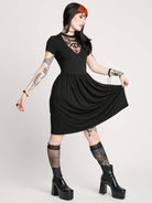 SKATER DRESS WITH SNAKE APPLIQUE