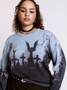 spooky cemetery sweater
