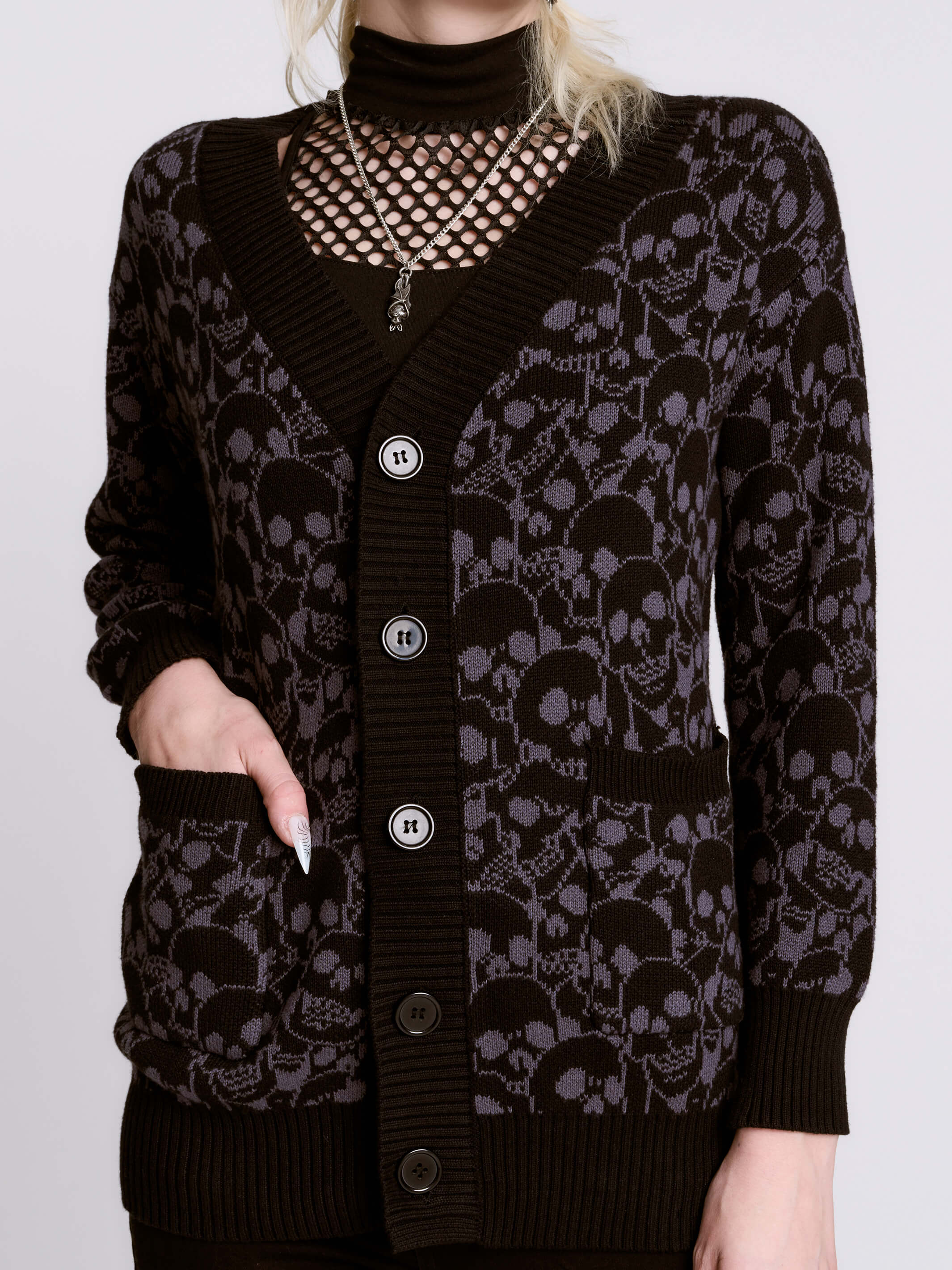 Stacked Skull Cardigan