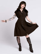 STUDDED SKULL BUTTON DRESS